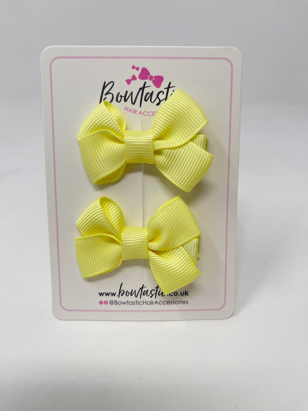 2 Inch Flat Bows Style 2 - Baby Maize - 2 Pack
