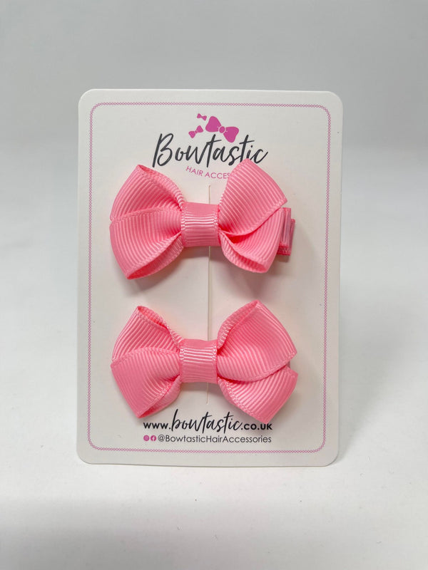 2 Inch Flat Bows Style 2 - Pink - 2 Pack