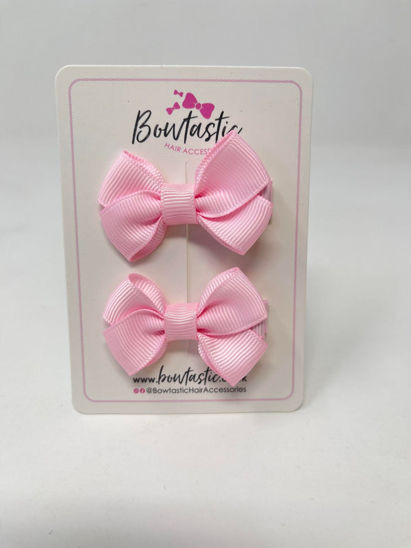 2 Inch Flat Bows Style 2 - Pearl Pink - 2 Pack