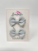 2 Inch Flat Bows Style 2 - Shell Grey - 2 Pack