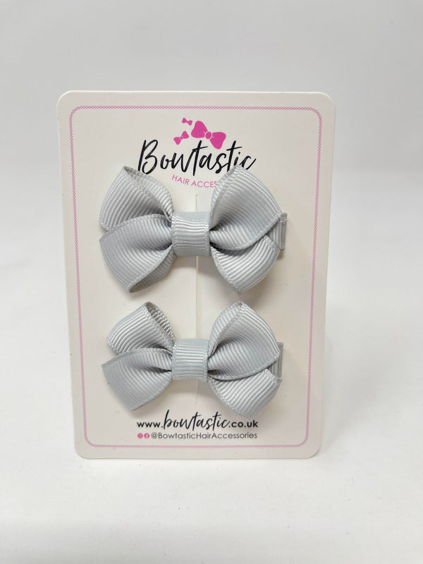 2 Inch Flat Bows Style 2 - Shell Grey - 2 Pack