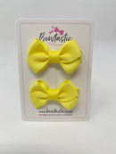 2 Inch Flat Bows Style 2 - Lemon - 2 Pack