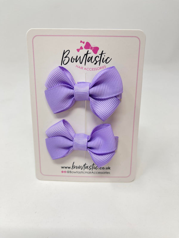 2 Inch Flat Bows Style 2 - Light Orchid - 2 Pack