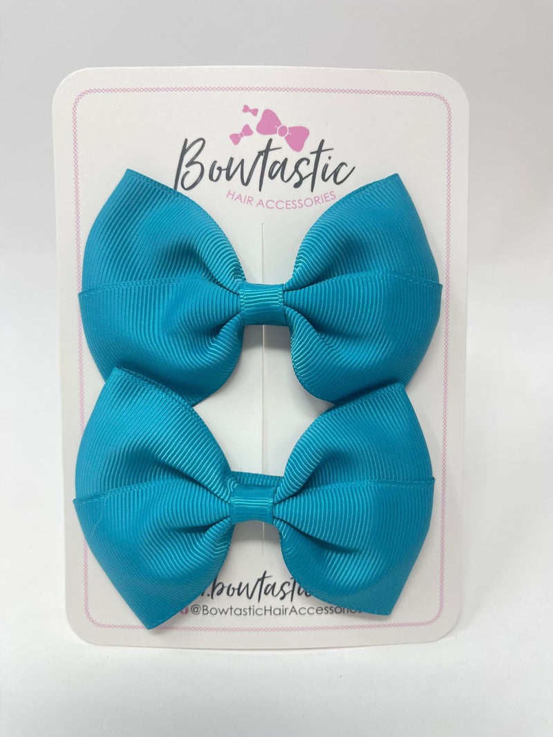 3.5 Inch Twist Bow - Tornado Blue - 2 Pack