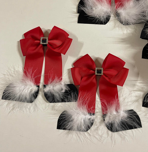 Christmas - 4.5 Inch Santa Boot Bow *Seconds*