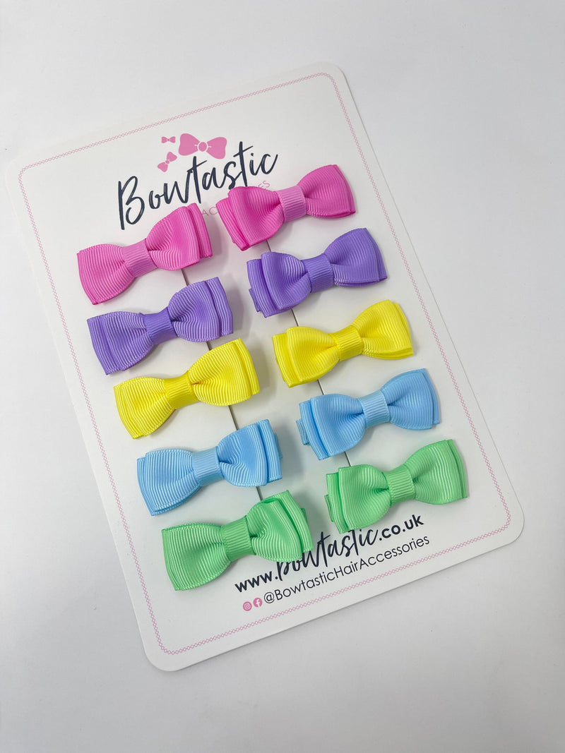 Bow Set - 1.75 Inch - Rose Bloom, Grape, Lemon, Blue Mist, Mint Green - 10 Pack