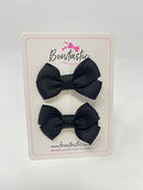 2 Inch Flat Bows Style 2 - Black - 2 Pack