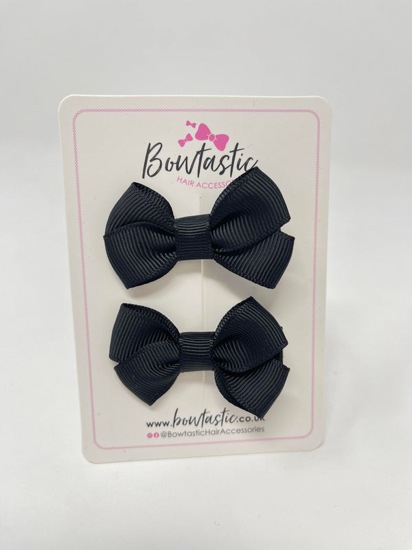 2 Inch Flat Bows Style 2 - Black - 2 Pack