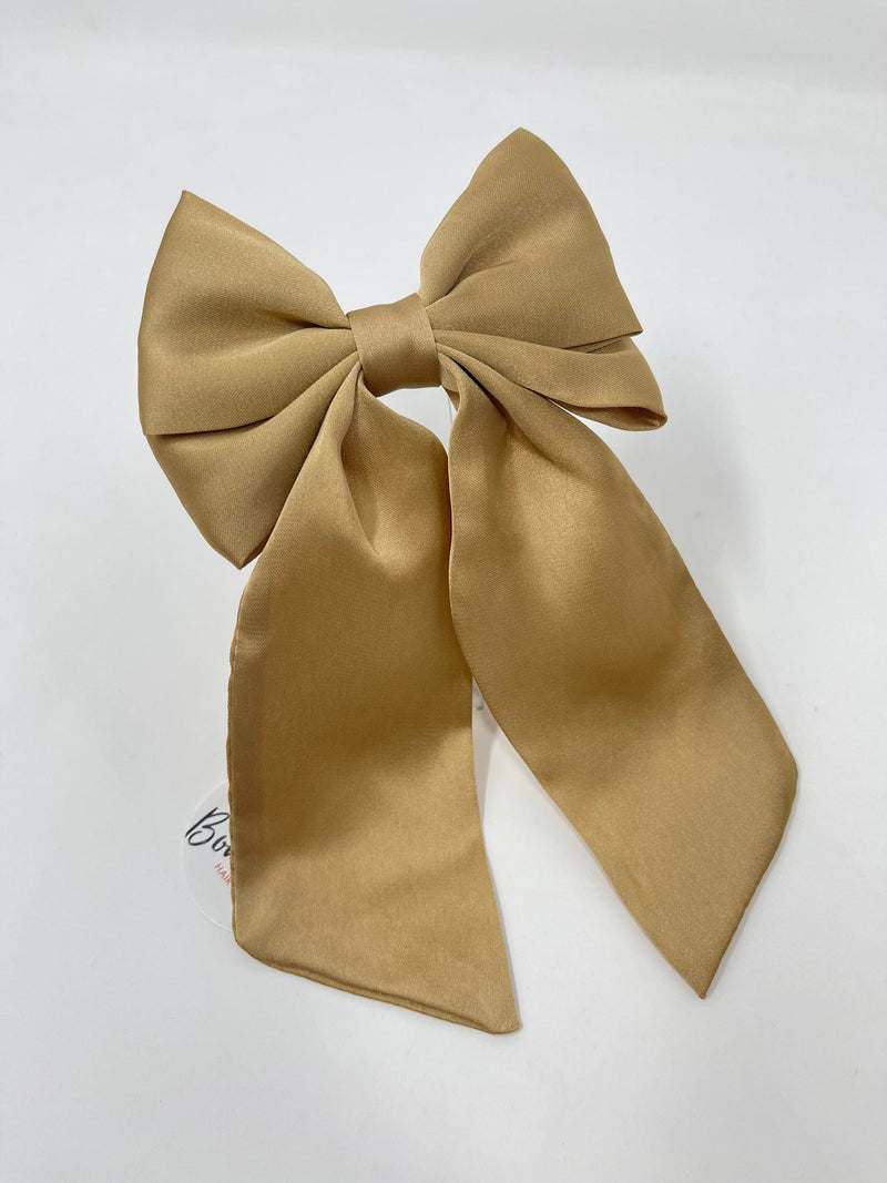 4 Inch Satin Tail Bow - Gold