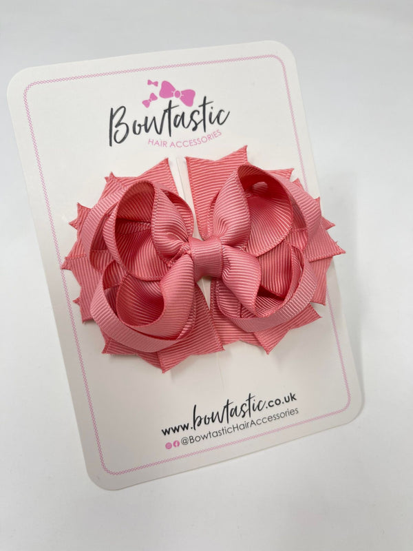3.5 Inch Ring Bow - Dusty Rose