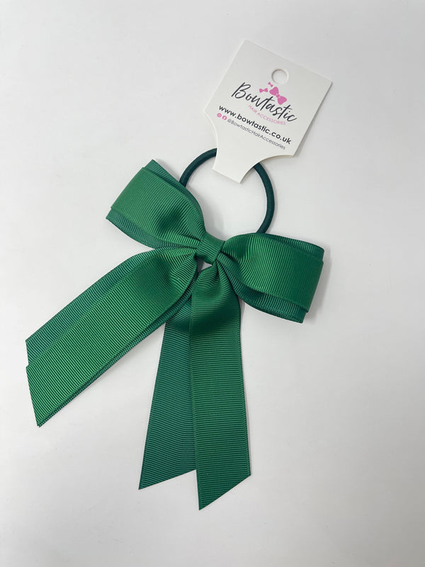 4.5 Inch Tail Bow Bobble - Forest Green