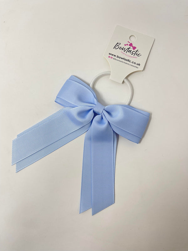4.5 Inch Tail Bow Bobble - Bluebell