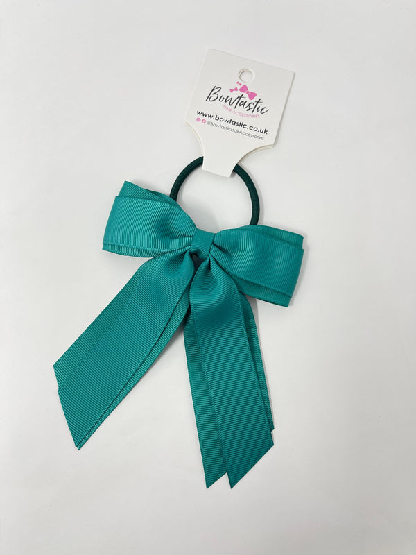 4.5 Inch Tail Bow Bobble - Jade Green