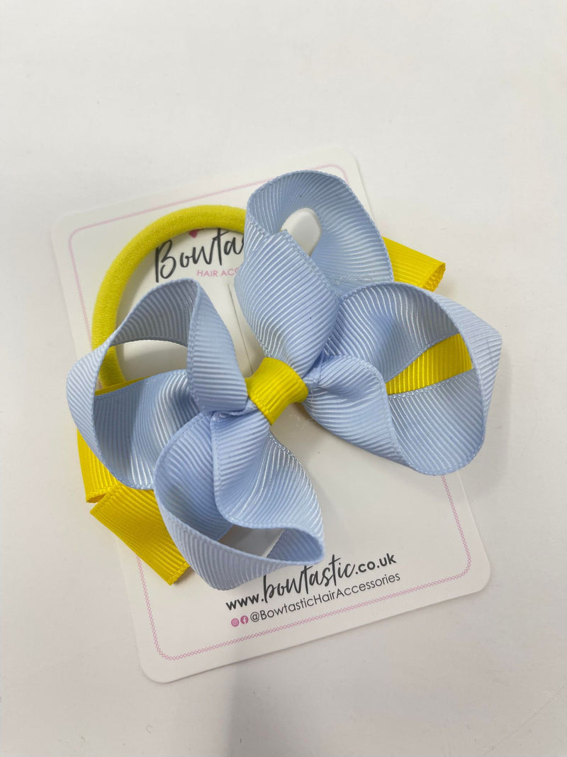 3.5 Inch Bow Bobble - Bluebell & Daffodil