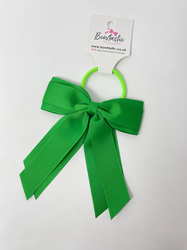 4.5 Inch Tail Bow Bobble - Emerald Green
