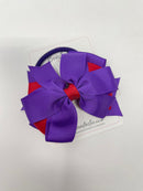 4 Inch 3 Layer Bow Bobble - Purple & Red