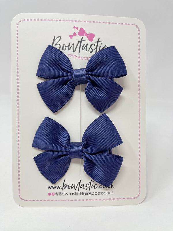 2.5 Inch Butterfly Bows - Ink Blue - 2 Pack