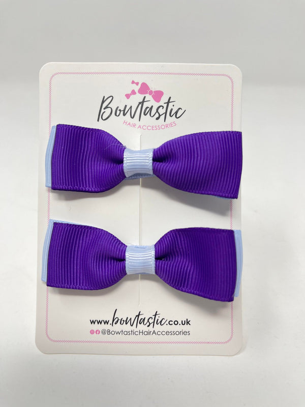 2.75 Inch Flat Bows - Purple & Bluebell - 2 Pack