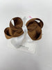 3.5 Inch Bow Bobble Thin Elastic - Brown & White