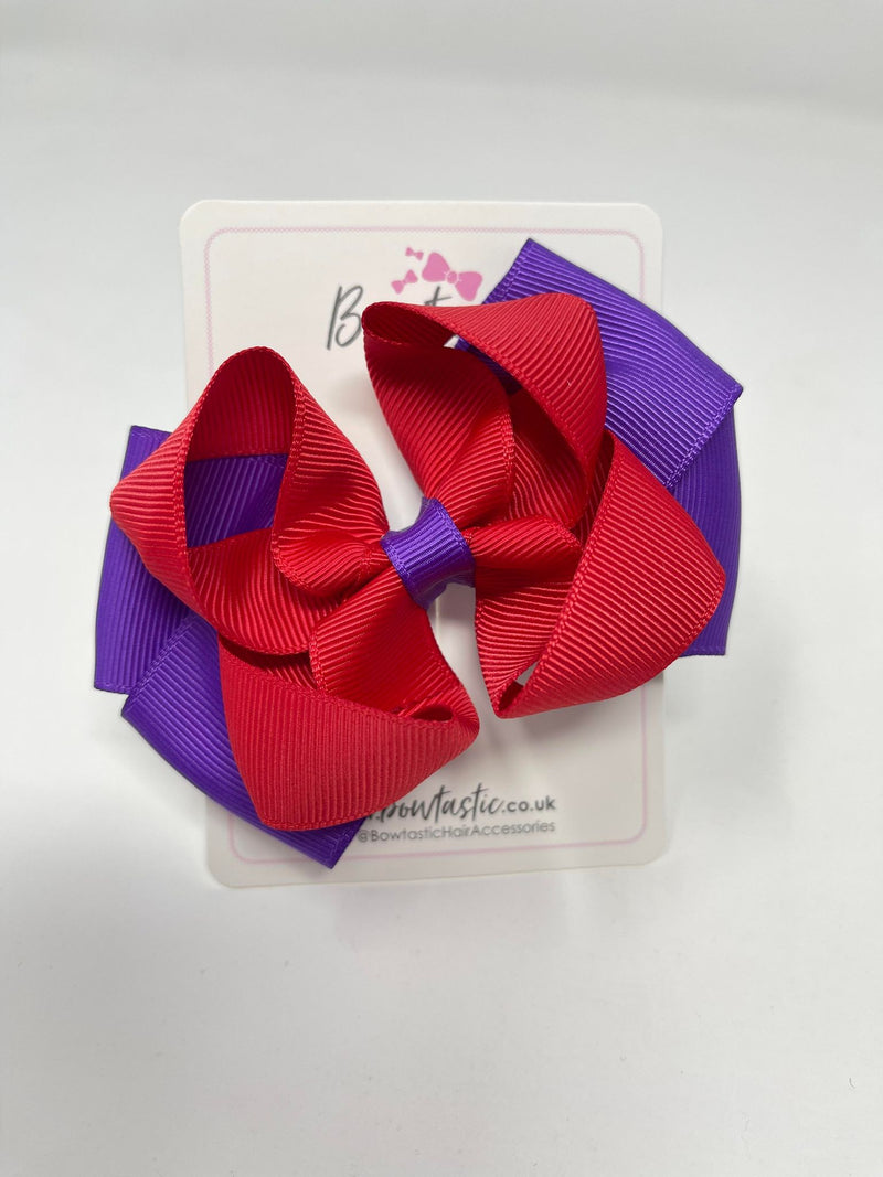 3.75 Inch Bow - Purple & Red