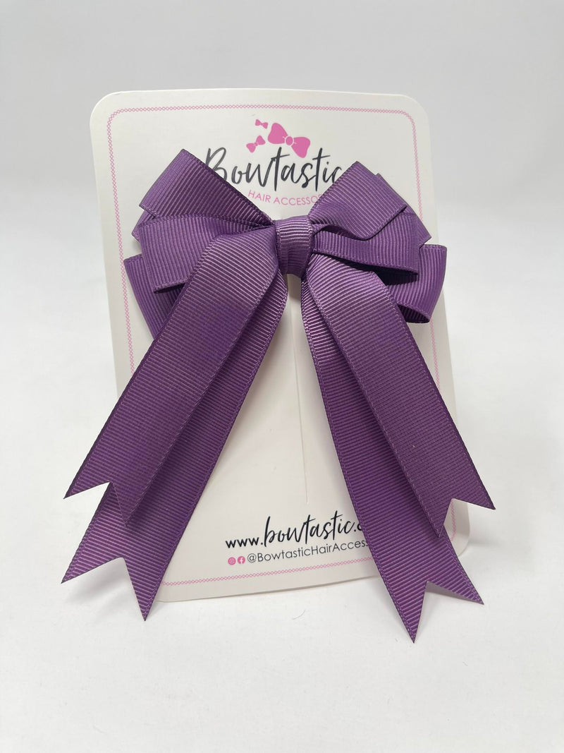 4 Inch Double Tail Bow - Amethyst