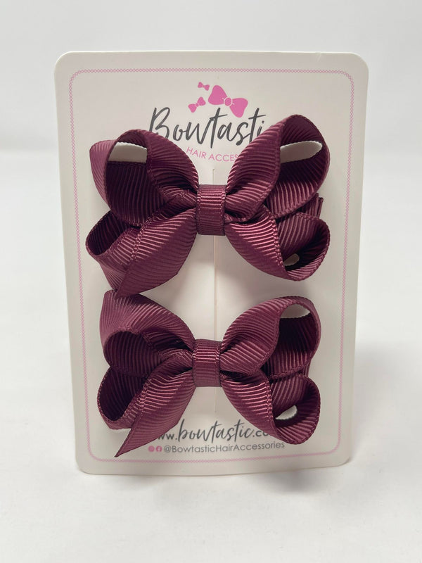 2 Inch Bow - Burgundy - 2 Pack
