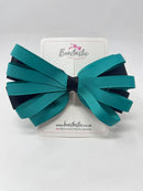 4 Inch Loop Bow - Jade Green & Black
