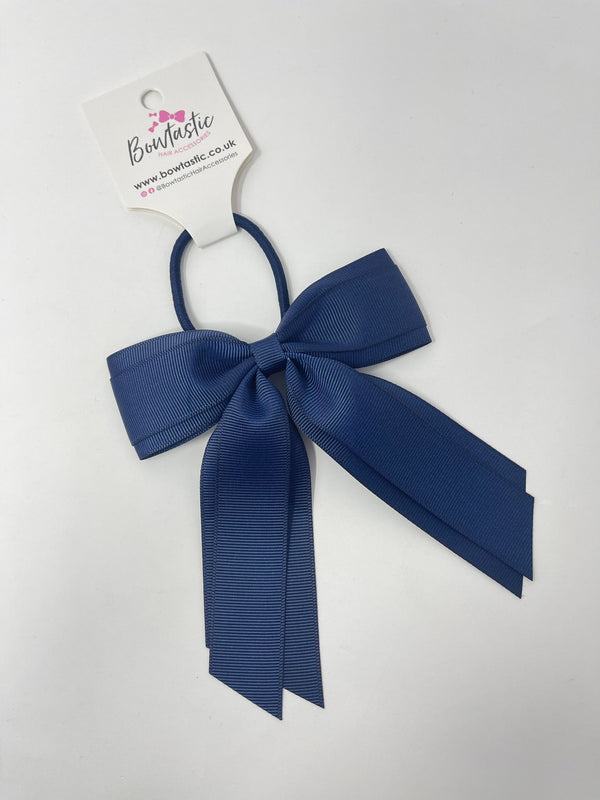 4.5 Inch Tail Bow Bobble - Navy