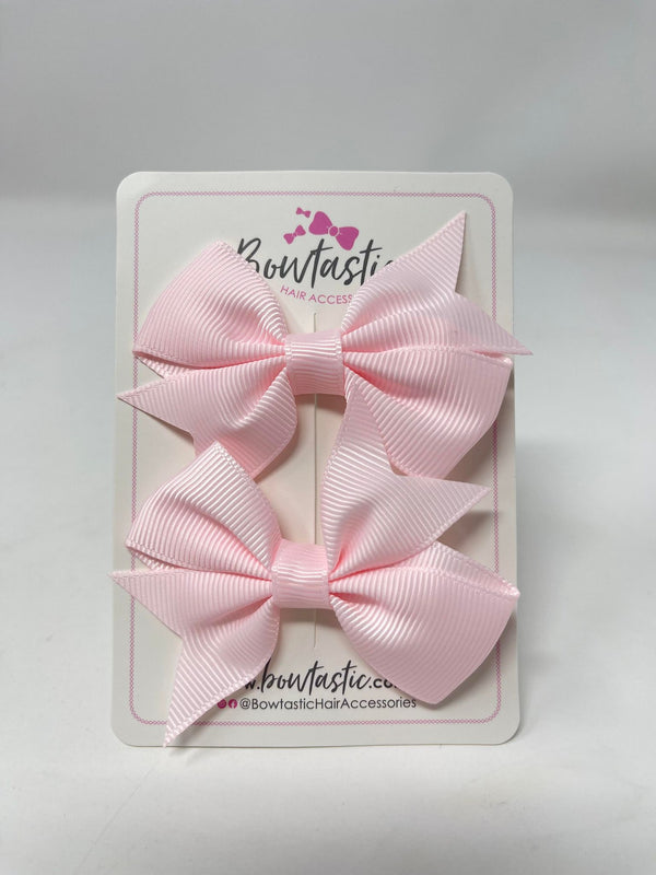 2.5 Inch Flat Bow Style 2 - Powder Pink - 2 Pack