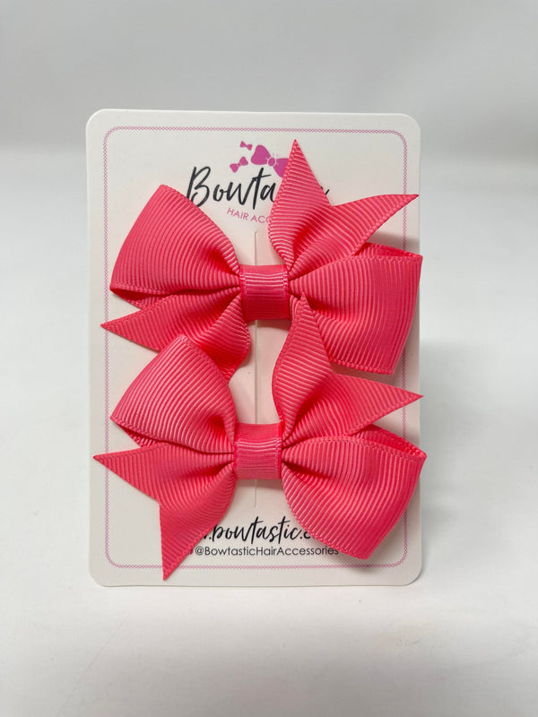 2.5 Inch Flat Bow Style 2 - Coral Rose - 2 Pack