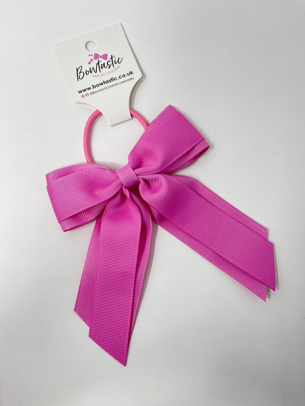 4.5 Inch Tail Bow Bobble - Rose Bloom