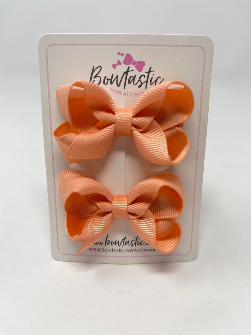 2 Inch Bow - Peach - 2 Pack