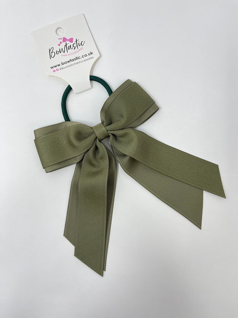 4.5 Inch Tail Bow Bobble - Deep Sage