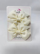 2.5 Inch Flat Bow Style 2 - Antique White - 2 Pack