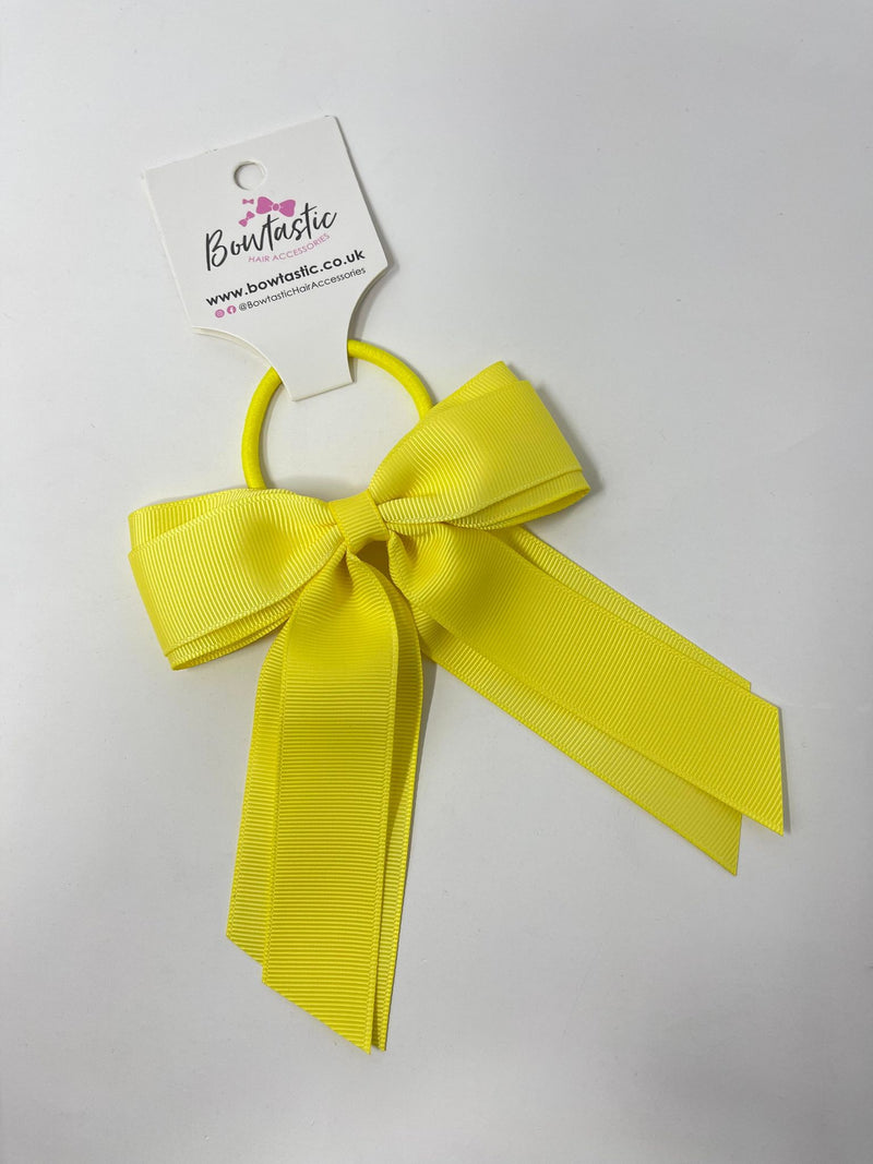 4.5 Inch Tail Bow Bobble - Lemon