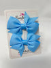 2.5 Inch Flat Bow Style 2 - Capri Blue - 2 Pack