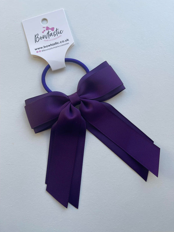 4.5 Inch Tail Bow Bobble - Plum