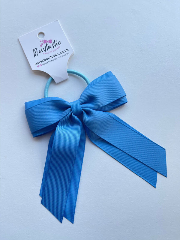 4.5 Inch Tail Bow Bobble - Porcelain Blue