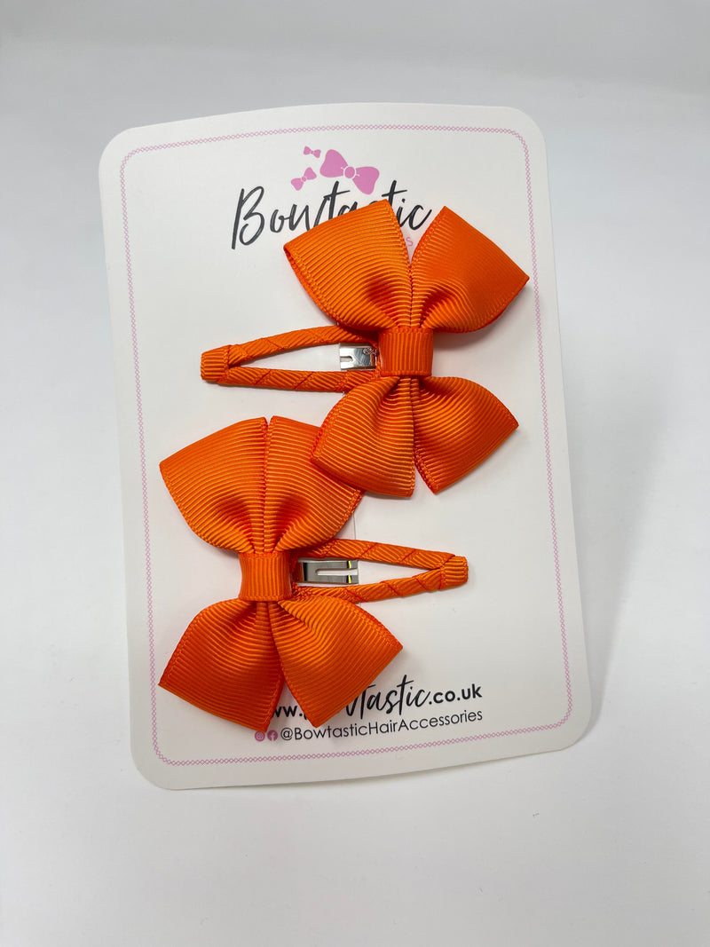 2.5 Inch Butterfly Snap Clips - Tangerine - 2 Pack