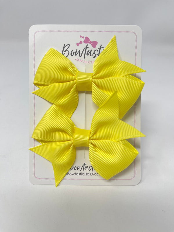 2.5 Inch Flat Bow Style 2 - Lemon - 2 Pack