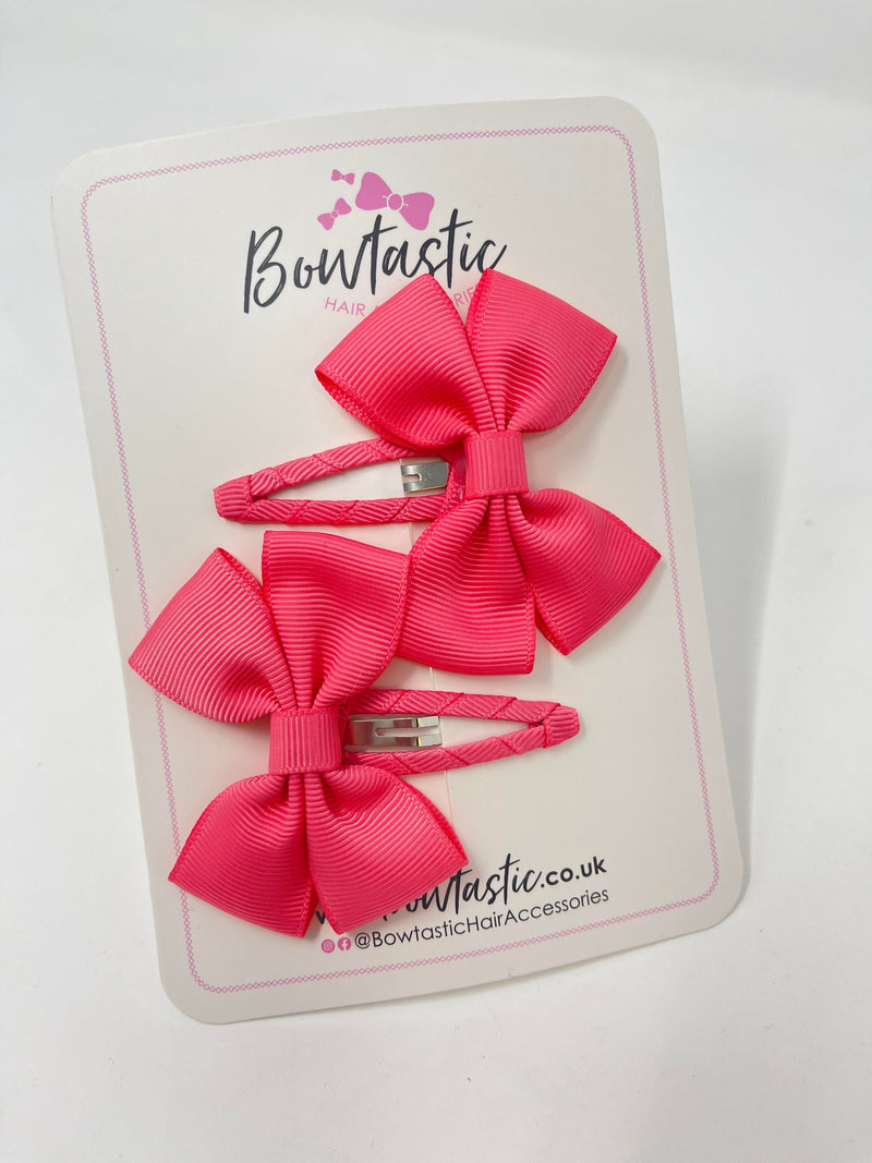 2.5 Inch Butterfly Snap Clips - Coral Rose - 2 Pack