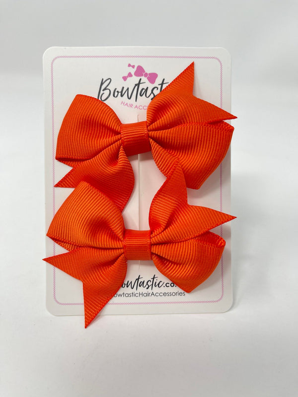 2.5 Inch Flat Bow Style 2 - Autumn Orange - 2 Pack