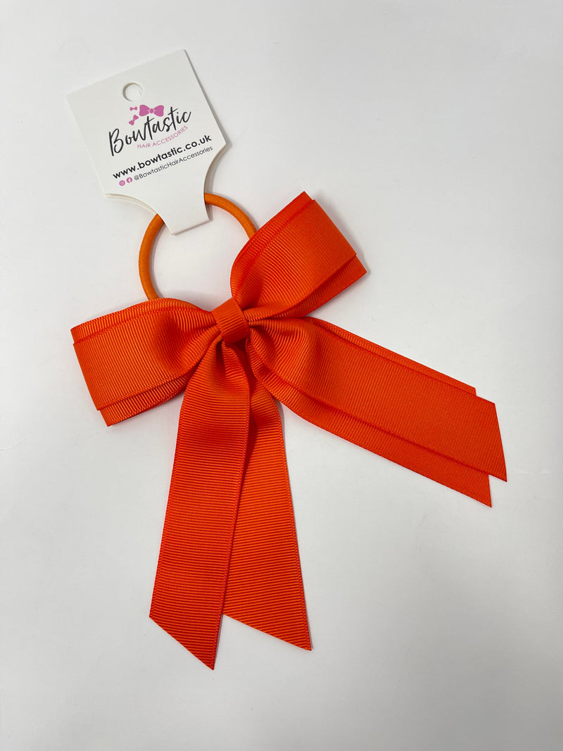 4.5 Inch Tail Bow Bobble - Autumn Orange