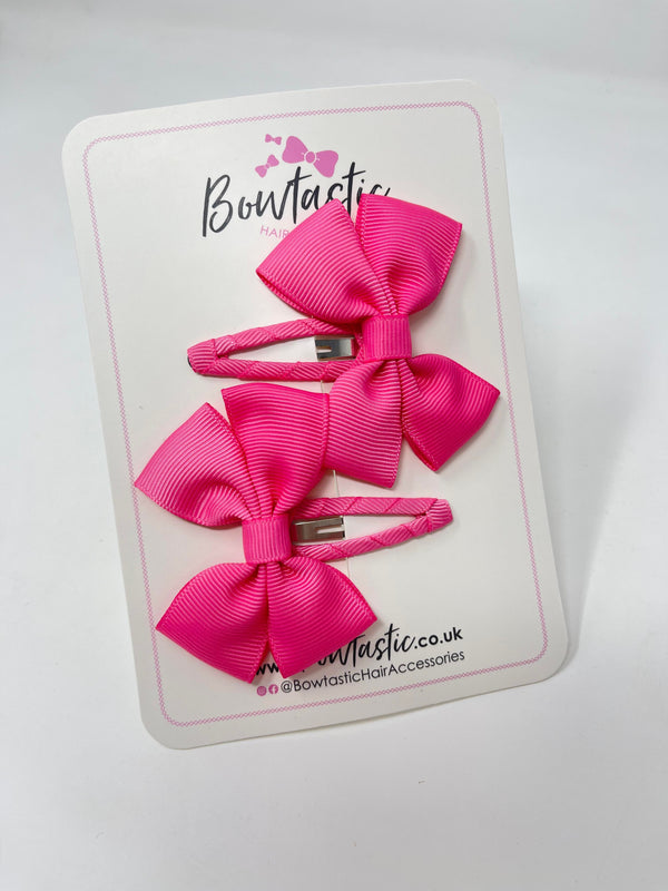 2.5 Inch Butterfly Snap Clips - Hot Pink - 2 Pack