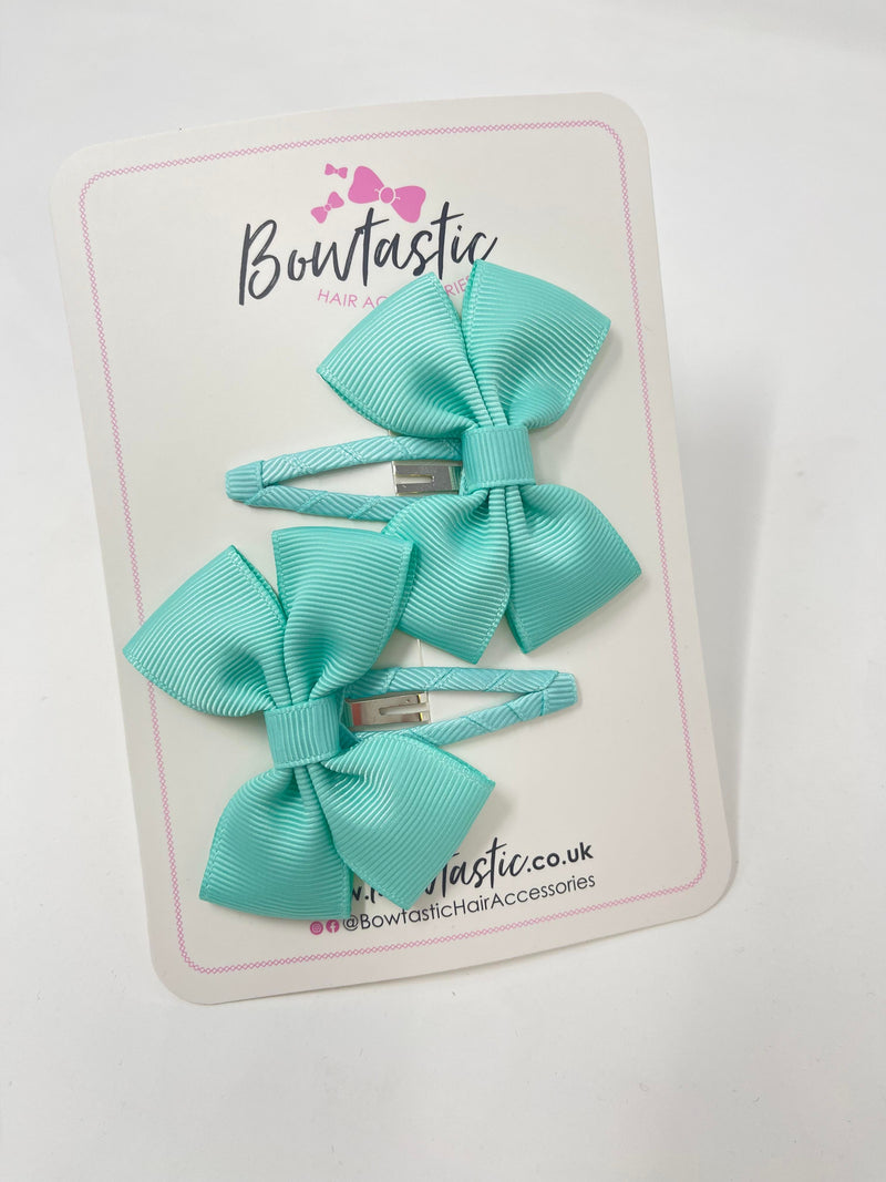 2.5 Inch Butterfly Snap Clips - Aqua - 2 Pack