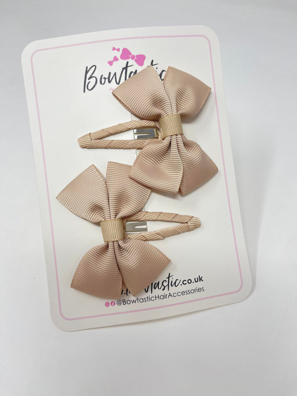2.5 Inch Butterfly Snap Clips - Tan - 2 Pack