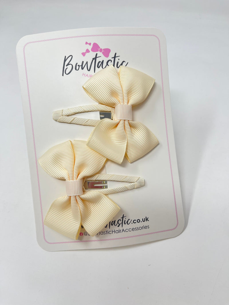 2.5 Inch Butterfly Snap Clips - Cream - 2 Pack