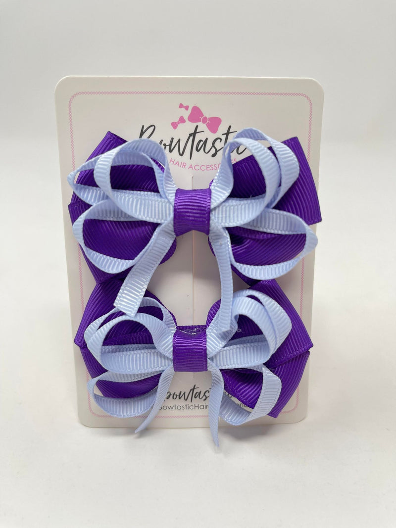 2.5 Inch Bows - Purple & Bluebell - 2 Pack