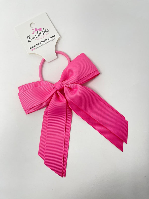 4.5 Inch Tail Bow Bobble - Hot Pink
