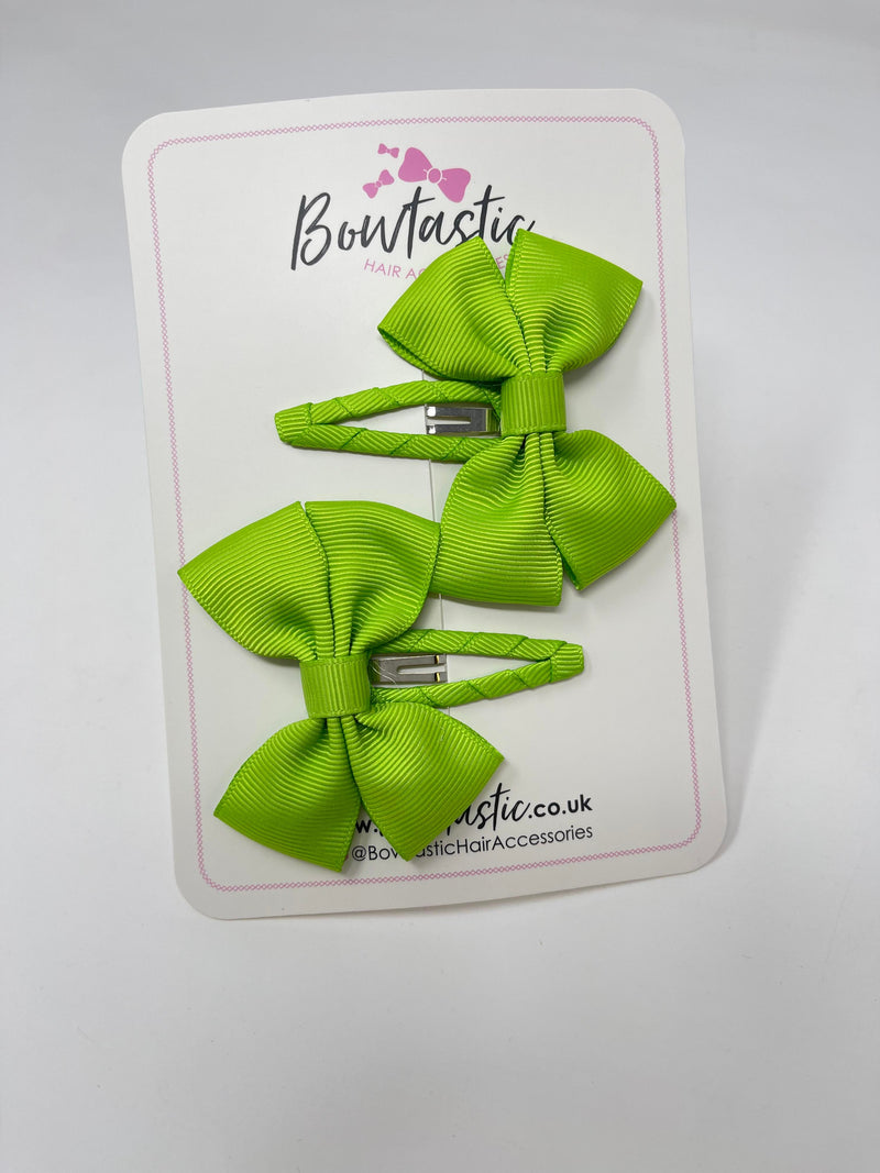 2.5 Inch Butterfly Snap Clips - Apple Green - 2 Pack